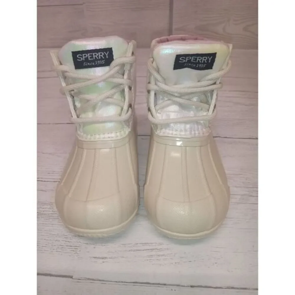 Sperry Girls‎ Size 6M White/Pink NWOT Rain Boots SCL 165287